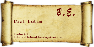 Biel Eutim névjegykártya